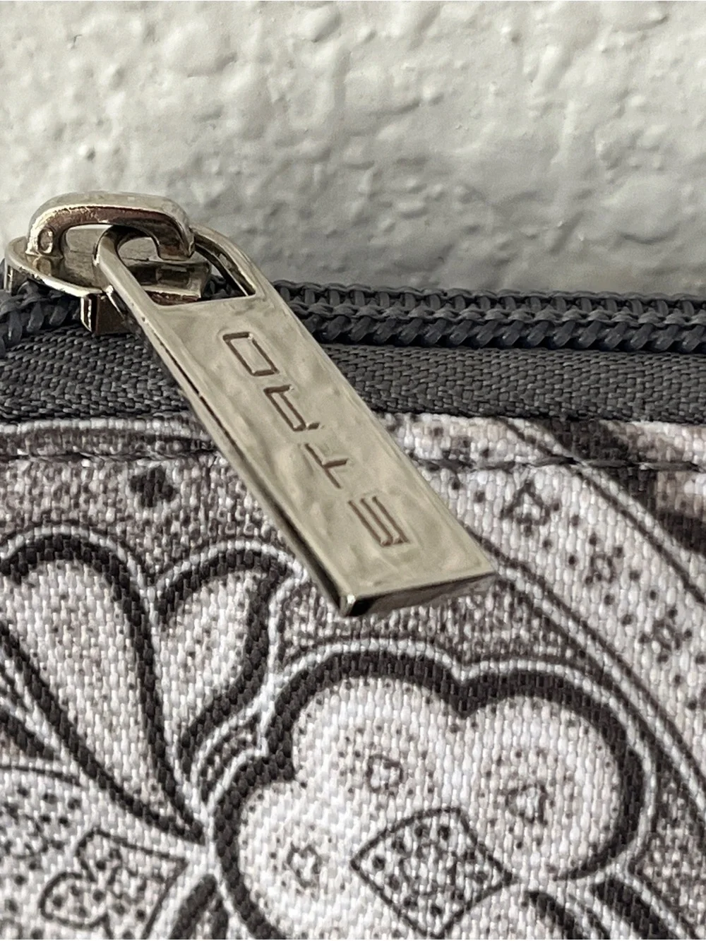 Etro Paisley Cosmetic Pouch in Gray and Cream